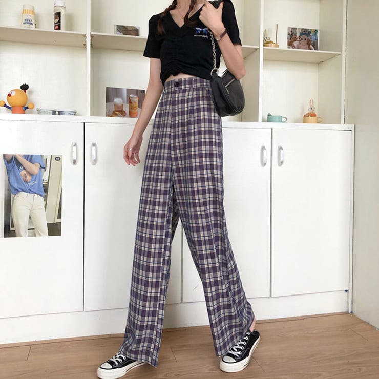 チェック ワイドパンツ 2023 | fashion box  | 詳細画像26 