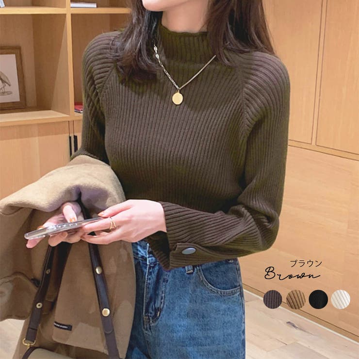 袖ボタンボトルネックニット 22 Ss 品番 Fsbw Fashion Box ファッションボックス のレディースファッション 通販 Shoplist ショップリスト