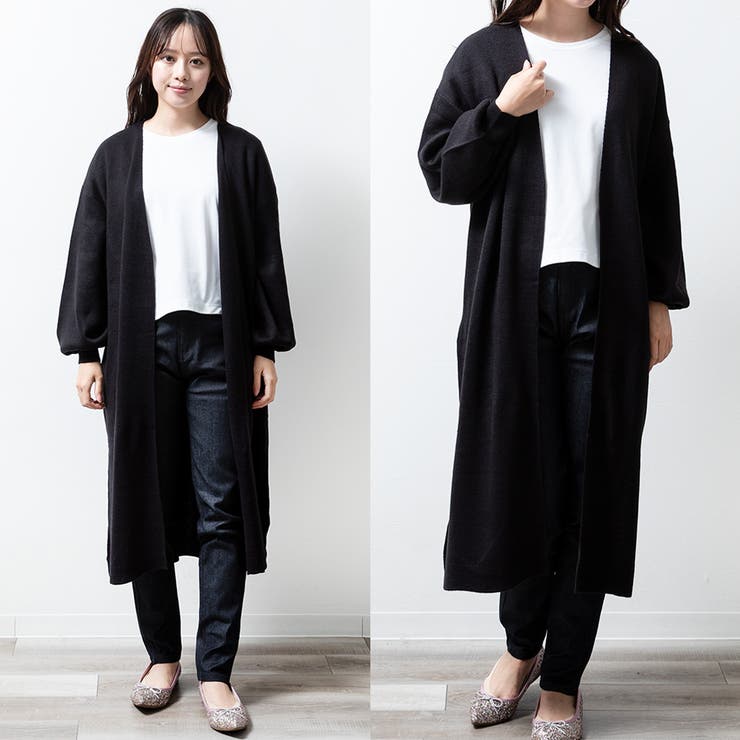 ロングカーディガン レディース きれいめ[品番：FSBW0000703