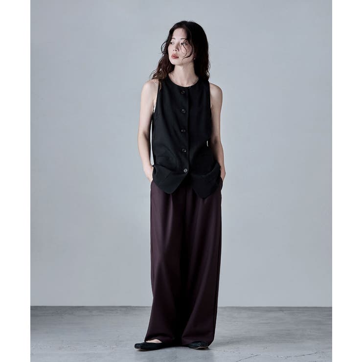 etoll エトル リネンライクナローショルダーベスト | Fashion Letter | 詳細画像5 