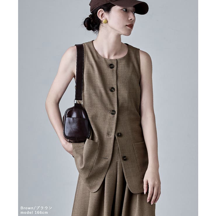 etoll エトル リネンライクナローショルダーベスト | Fashion Letter | 詳細画像7 