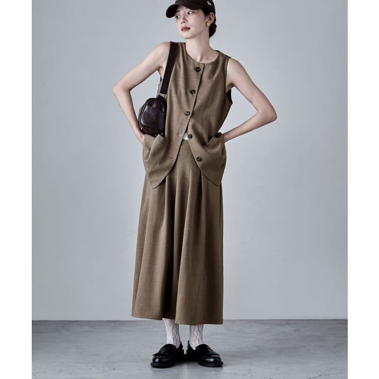 etoll エトル リネンライクナローショルダーベスト | Fashion Letter | 詳細画像8 