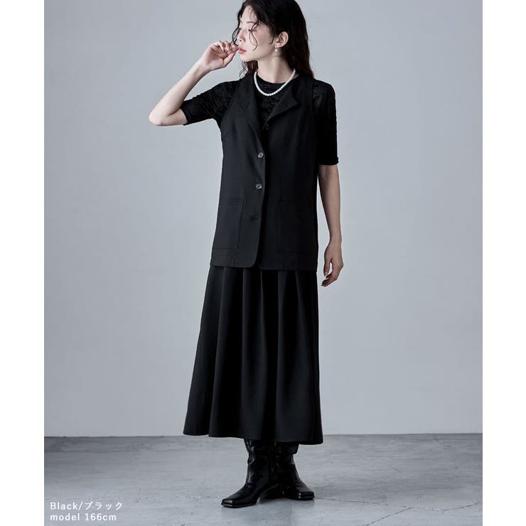 etoll エトル リネンライクナローショルダーベスト | Fashion Letter | 詳細画像12 