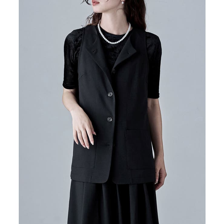 etoll エトル リネンライクナローショルダーベスト | Fashion Letter | 詳細画像14 