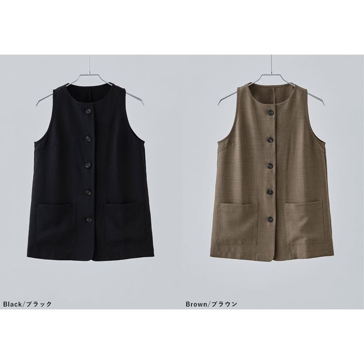 etoll エトル リネンライクナローショルダーベスト | Fashion Letter | 詳細画像18 