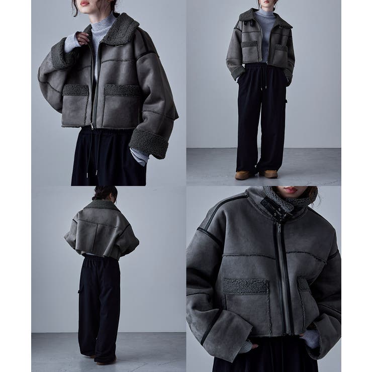 etoll エトル フェイクムートンショートフライトジャケット[品番