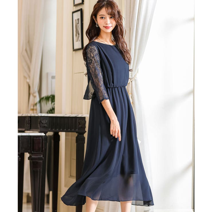 ネイビー | niana ニアナ バックレース | Fashion Letter