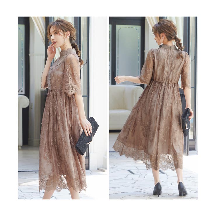 【17日に削除】niana ニアナ　オケージョンドレス　Lサイズ　ブラウン 17日に削除】niana ニアナ オケージョンドレス Lサイズ ブラウン