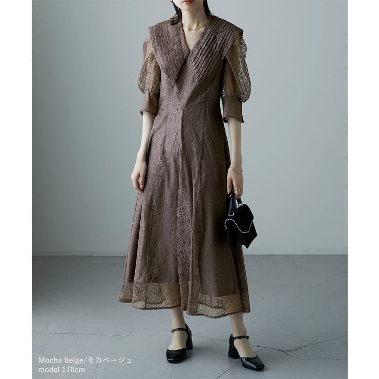 etoll. エトル セーラーカラー レースドレス ワンピース セーラー服 ワンピース etoll.(エトル)の「セーラーカラー