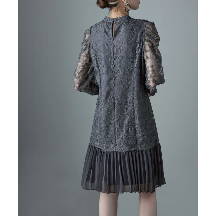 etoll エトル レース×プリーツドレス[品番：FT000008127]｜Fashion 