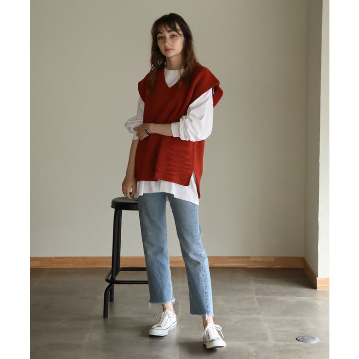 オレンジ | aity アイティ ニットベスト | Fashion Letter