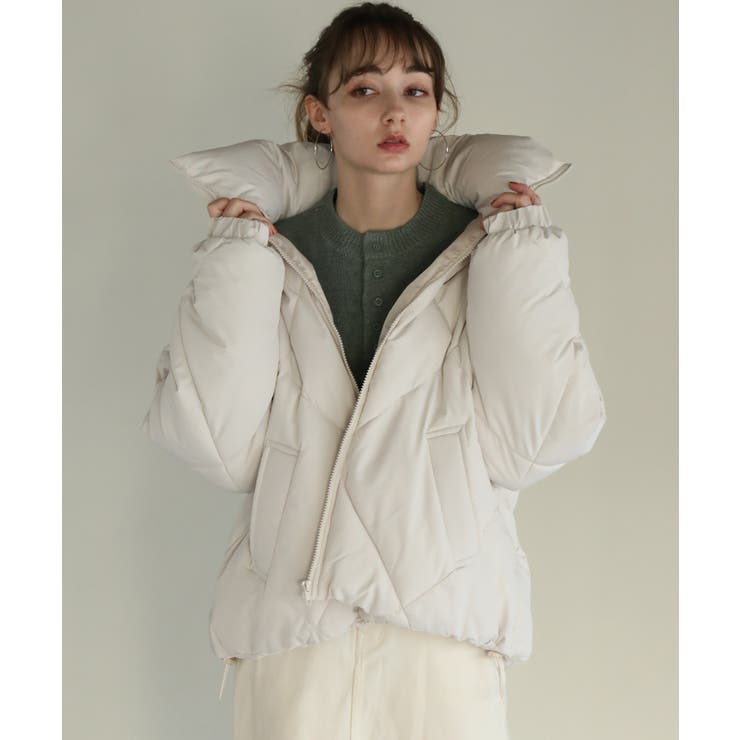アイボリー | aity アイティ ダイヤキルトボリュームネック中綿ダウン | Fashion Letter