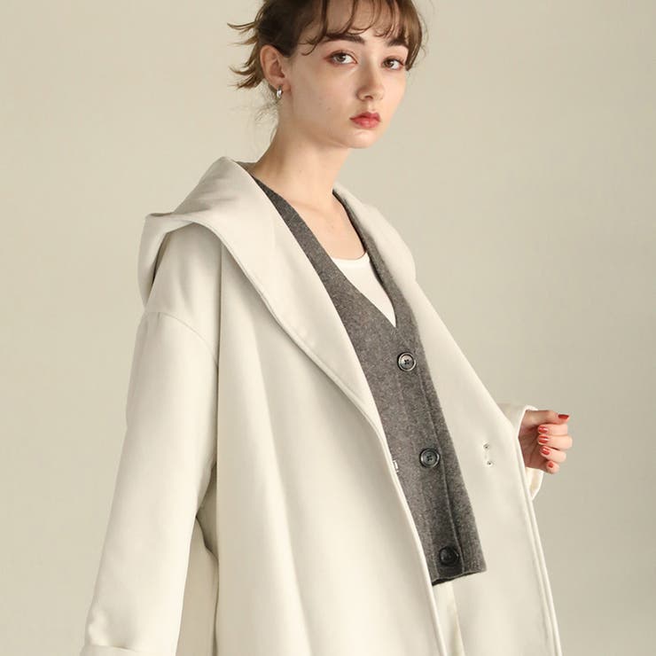aity アイティ ウール調フードガウンコート | Fashion Letter | 詳細画像1 
