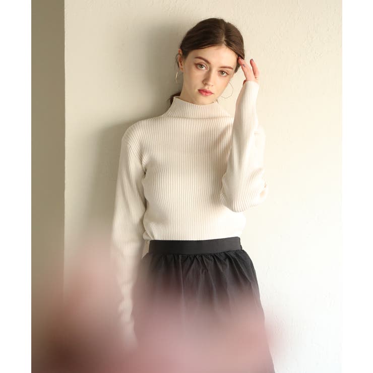 オフホワイト | aity アイティ プレーティングリブニット | Fashion Letter