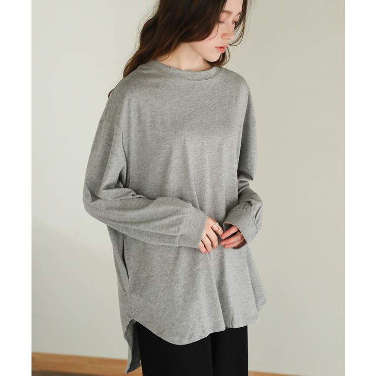 グレー | aity アイティ 後ろボタンロングスリーブカットソー | Fashion Letter