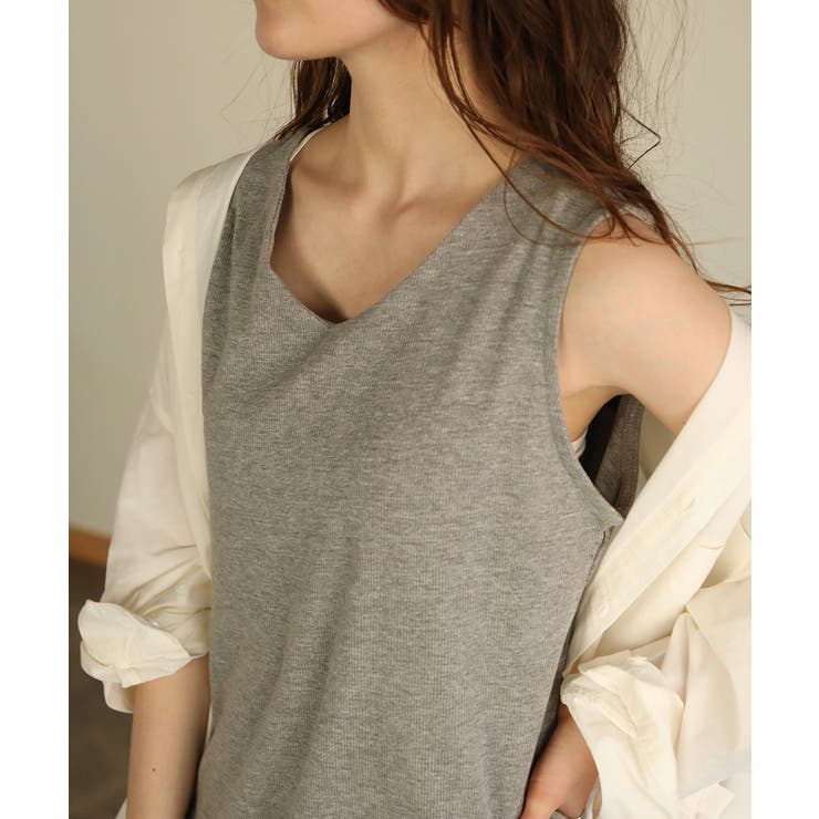 aity アイティ Vネックワッフルタンクトップ | Fashion Letter | 詳細画像4 