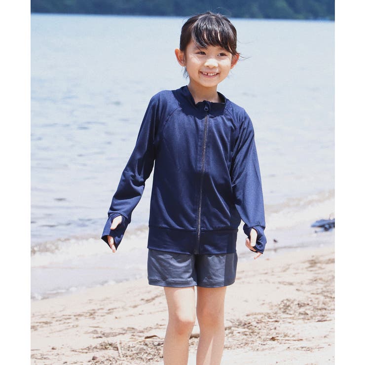ネイビー | aity アイティ UPF50+キッズラッシュガード | Fashion Letter