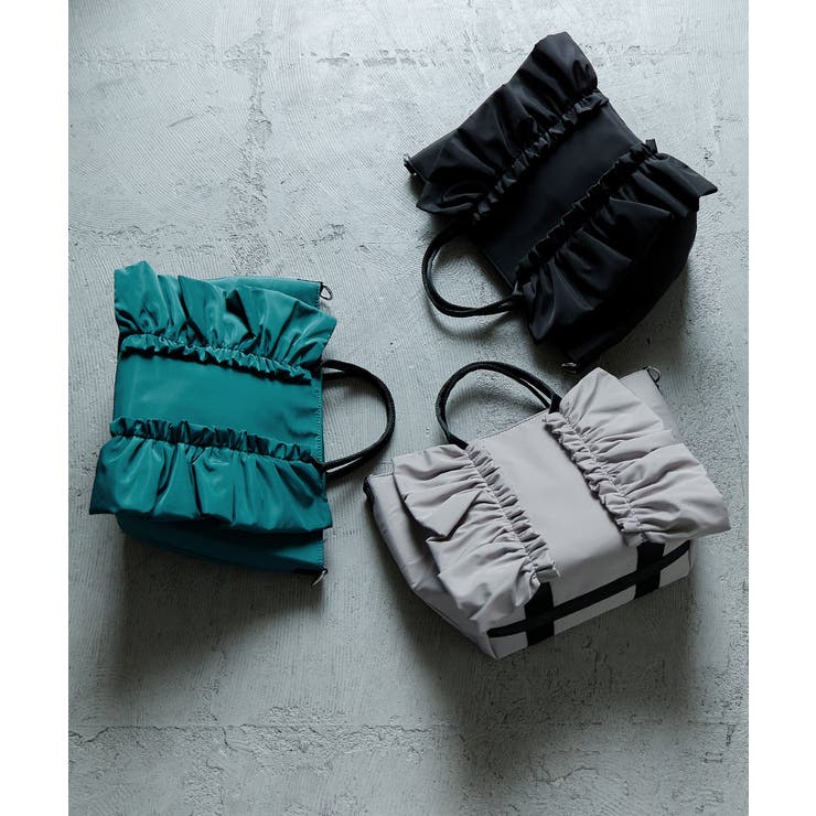 aity アイティ ポリエステルフリルトートバッグ | Fashion Letter | 詳細画像14 