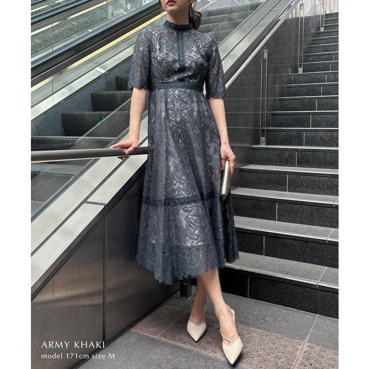 aity アイティ 配色ハシゴレース切替ドレス | Fashion Letter | 詳細画像2 