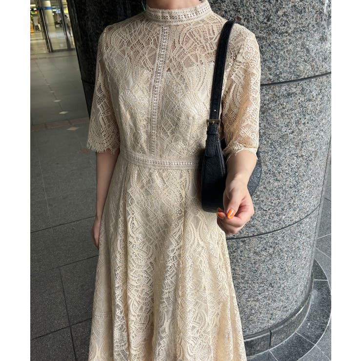 aity アイティ 配色ハシゴレース切替ドレス | Fashion Letter | 詳細画像6 