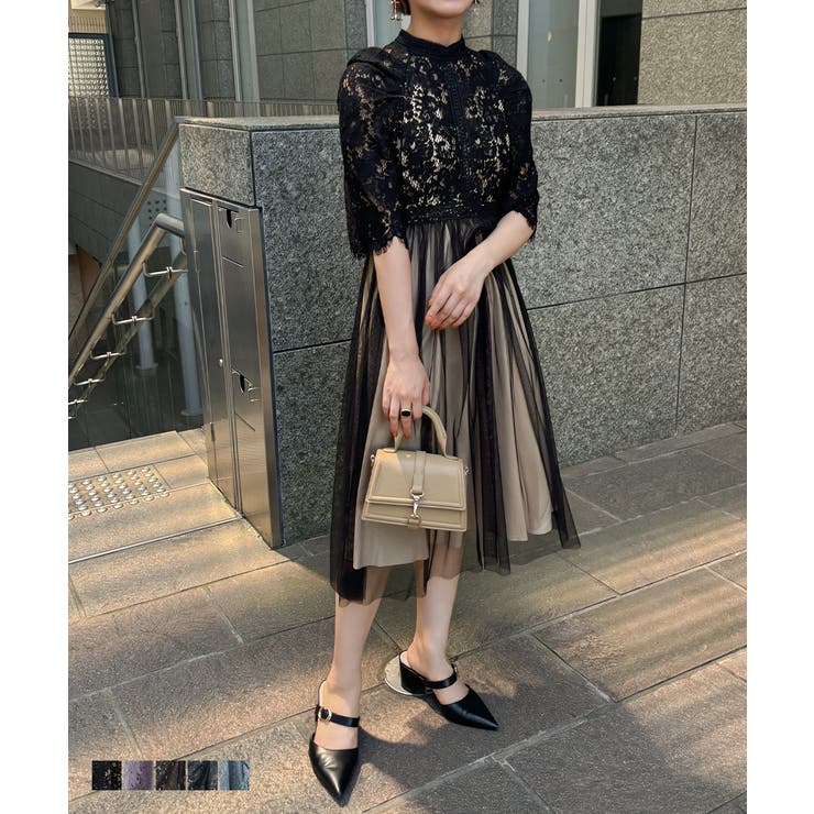 aity アイティ ヴィンテージライクレースチュールドレス | Fashion Letter | 詳細画像1 