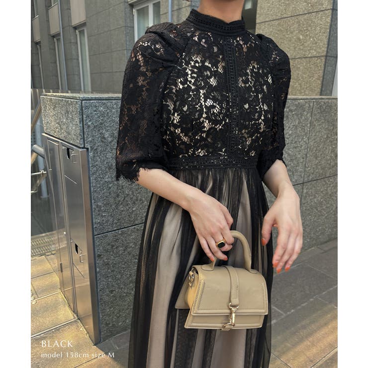 aity アイティ ヴィンテージライクレースチュールドレス | Fashion Letter | 詳細画像3 