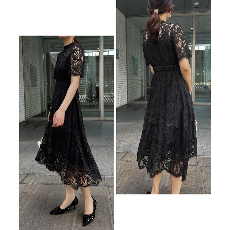 aity アイティ ケミカルレース×ハシゴレース切替ドレス | Fashion Letter | 詳細画像3 