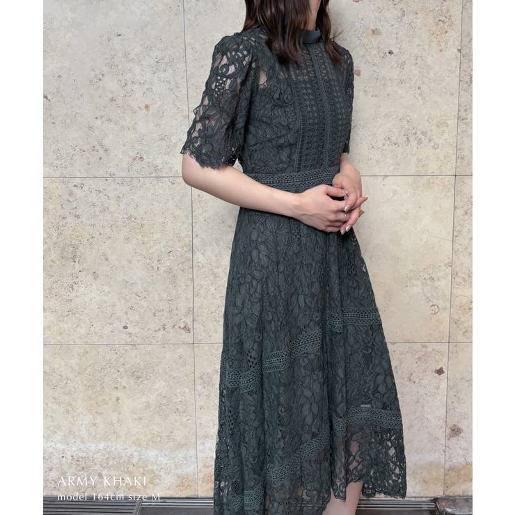 aity アイティ ケミカルレース×ハシゴレース切替ドレス | Fashion Letter | 詳細画像8 