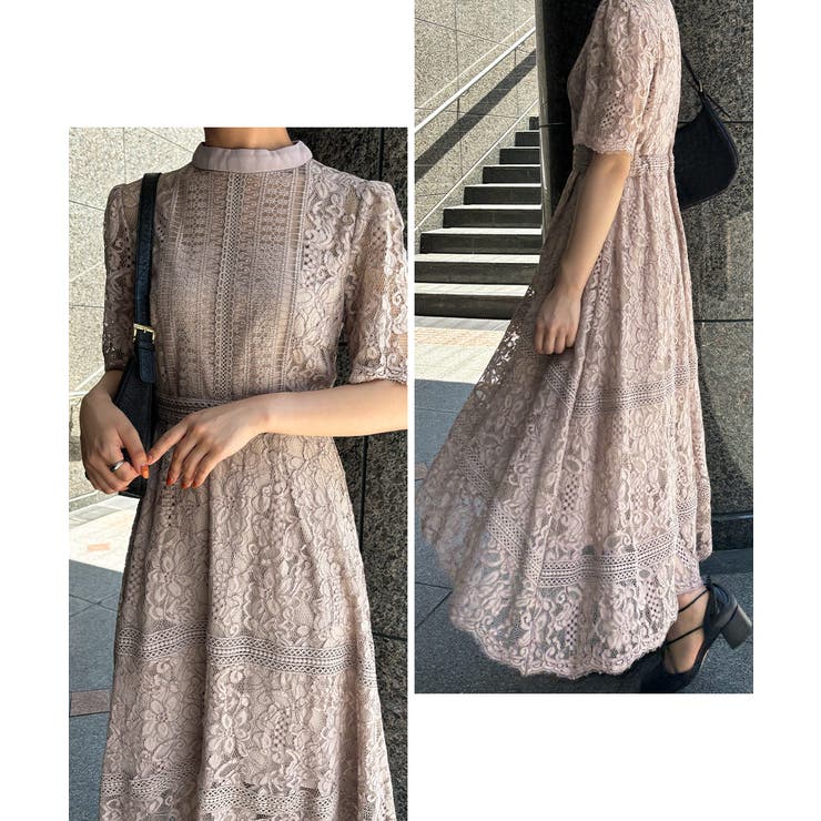 aity アイティ ケミカルレース×ハシゴレース切替ドレス | Fashion Letter | 詳細画像11 
