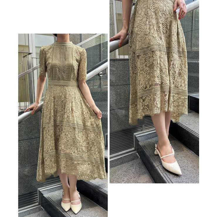aity アイティ ケミカルレース×ハシゴレース切替ドレス | Fashion Letter | 詳細画像18 