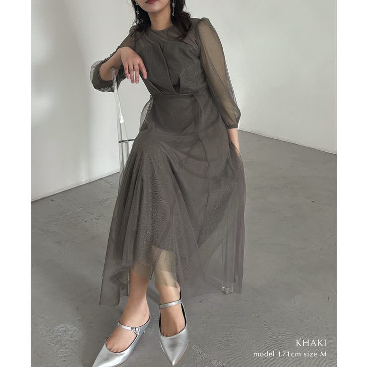 aity アイティ ビスチェ風ラメチュールドレス | Fashion Letter | 詳細画像5 