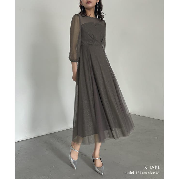 aity アイティ ビスチェ風ラメチュールドレス | Fashion Letter | 詳細画像6 