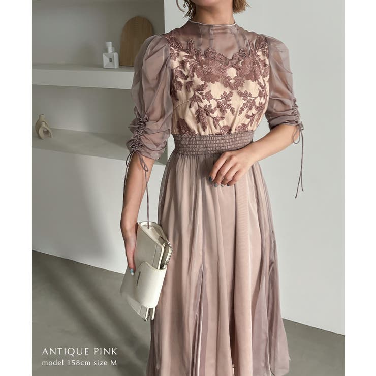 aity アイティ フラワーレースオーガンジーフレアドレス | Fashion Letter | 詳細画像15 