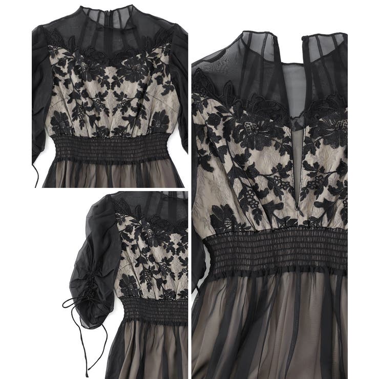 aity アイティ フラワーレースオーガンジーフレアドレス | Fashion Letter | 詳細画像19 