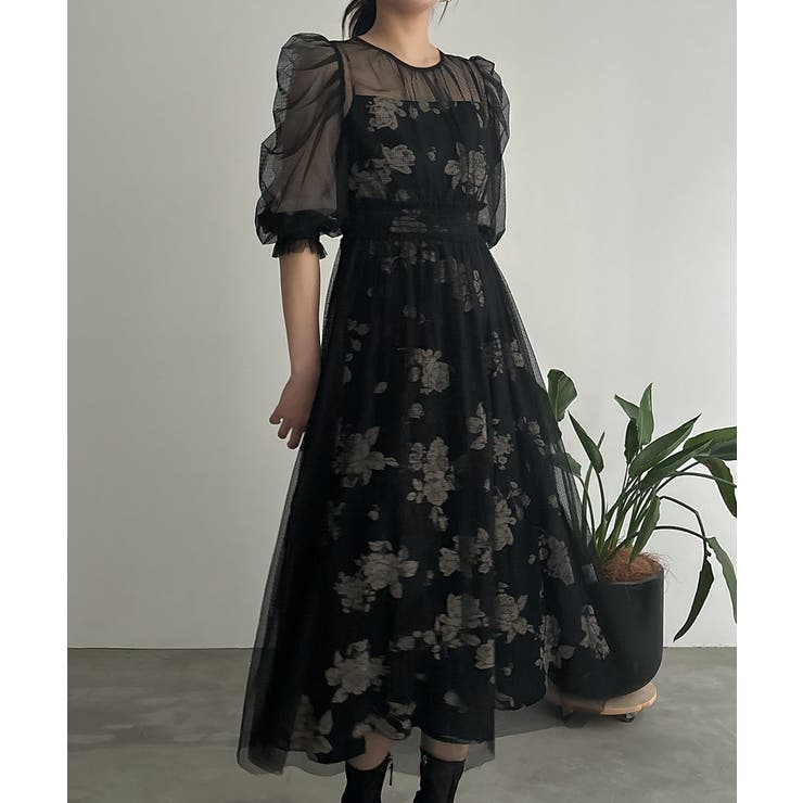 aity アイティ フラワーキャミワンピースチュールレイヤードドレス | Fashion Letter | 詳細画像7 