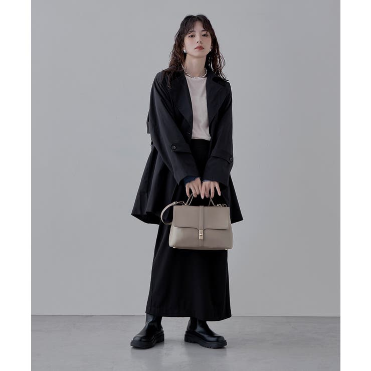 BURBERRY 黒 トレンチコートクラシックなレターハンドバッグ