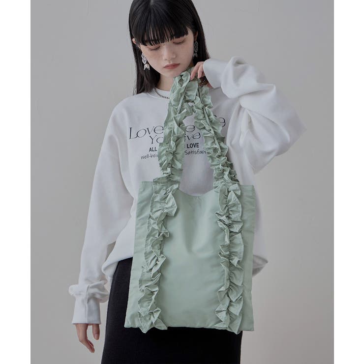 ハンドメイドꕤ︎︎控えめフリルのトートバッグ pomppia mermaid ハンドメイドꕤ︎︎控えめフリルのトートバッグ pomppia mermaid