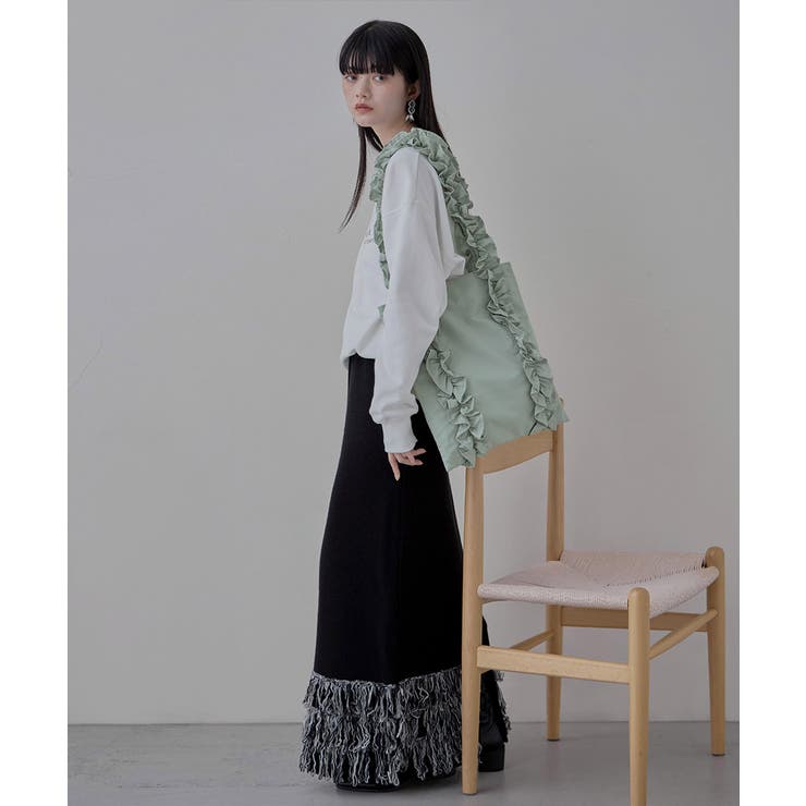 etoll エトル フリルハンドルスクエアトートバッグ[品番