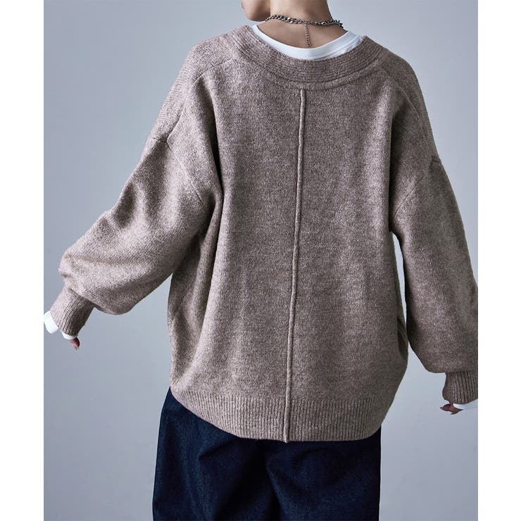 etoll エトル ラウンドVネックプルオーバーニット | Fashion Letter | 詳細画像17 