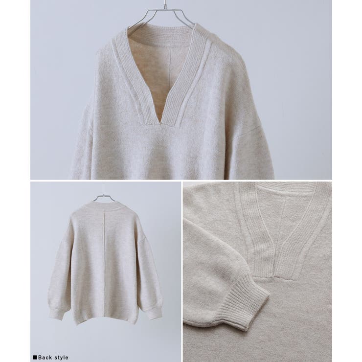 etoll エトル ラウンドVネックプルオーバーニット | Fashion Letter | 詳細画像19 