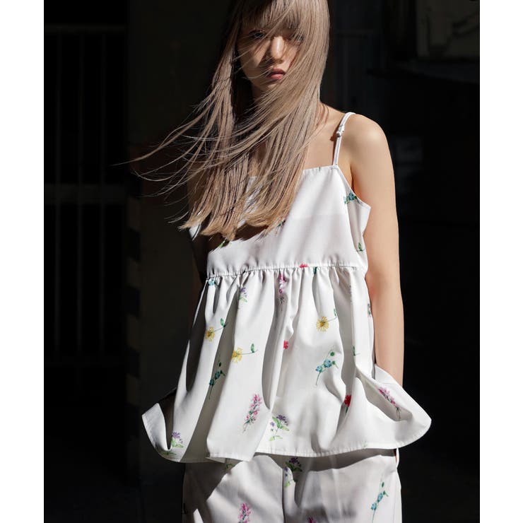 オフホワイト | etoll エトル 花柄プリントキャミソールビスチェ | Fashion Letter