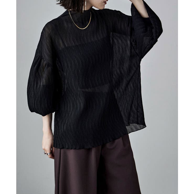 etoll エトル プリーツボトルネックブラウス | Fashion Letter | 詳細画像3 