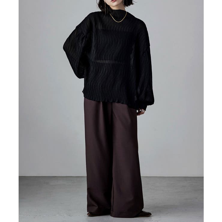 etoll エトル プリーツボトルネックブラウス | Fashion Letter | 詳細画像4 