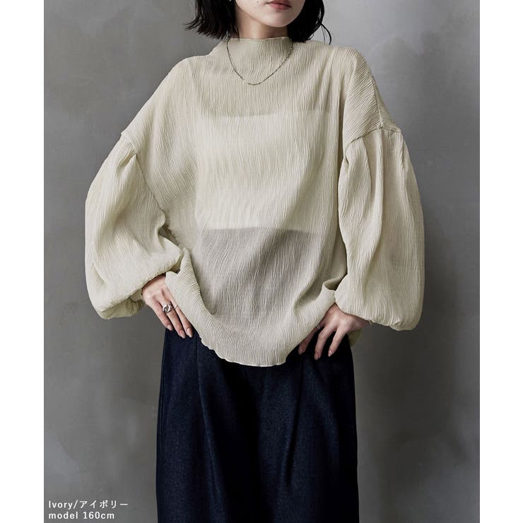 etoll エトル プリーツボトルネックブラウス | Fashion Letter | 詳細画像9 
