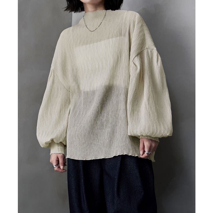 etoll エトル プリーツボトルネックブラウス | Fashion Letter | 詳細画像14 