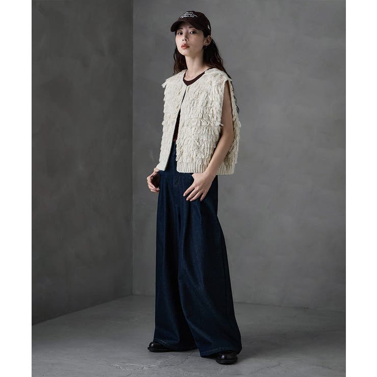 etoll エトル ループデザインショートニットベスト | Fashion Letter | 詳細画像3 