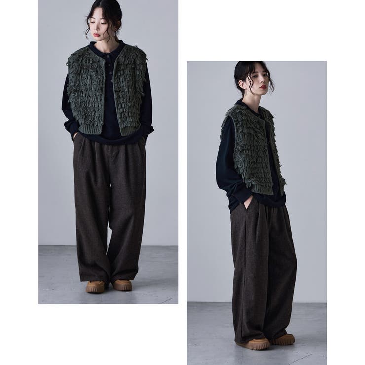 etoll エトル ループデザインショートニットベスト | Fashion Letter | 詳細画像9 