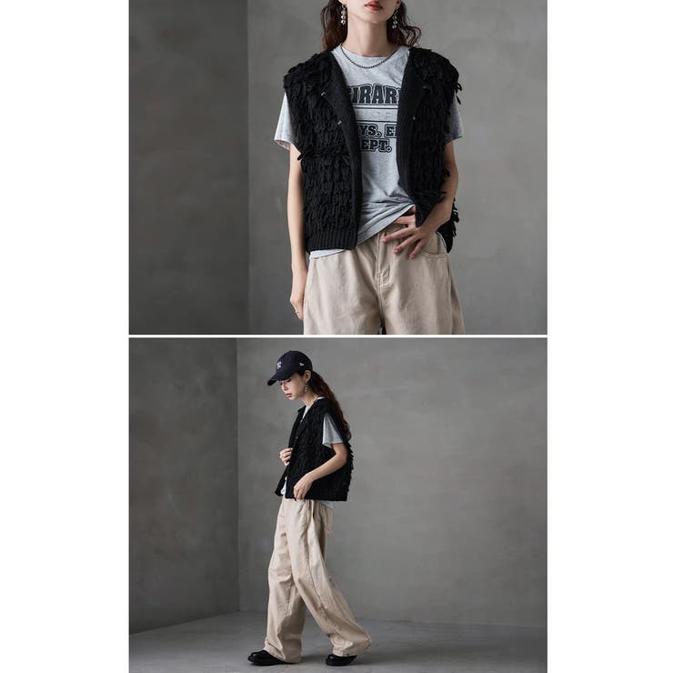 etoll エトル ループデザインショートニットベスト | Fashion Letter | 詳細画像12 