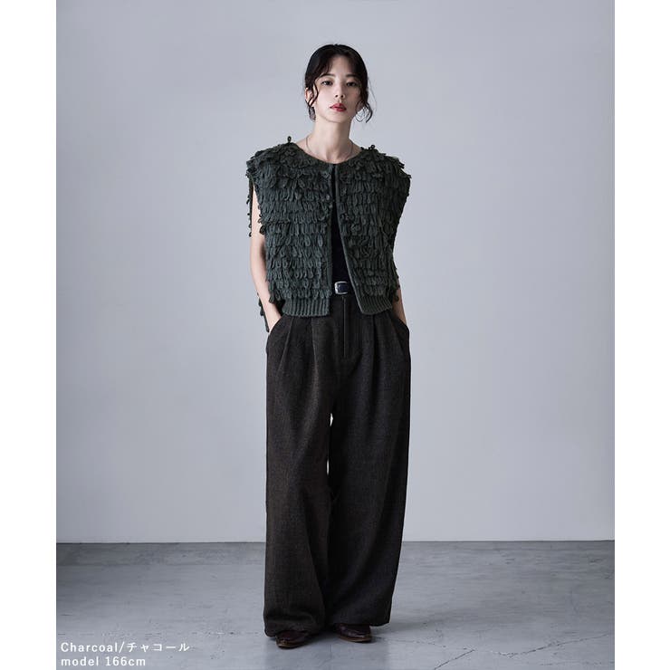 etoll エトル ループデザインショートニットベスト | Fashion Letter | 詳細画像15 