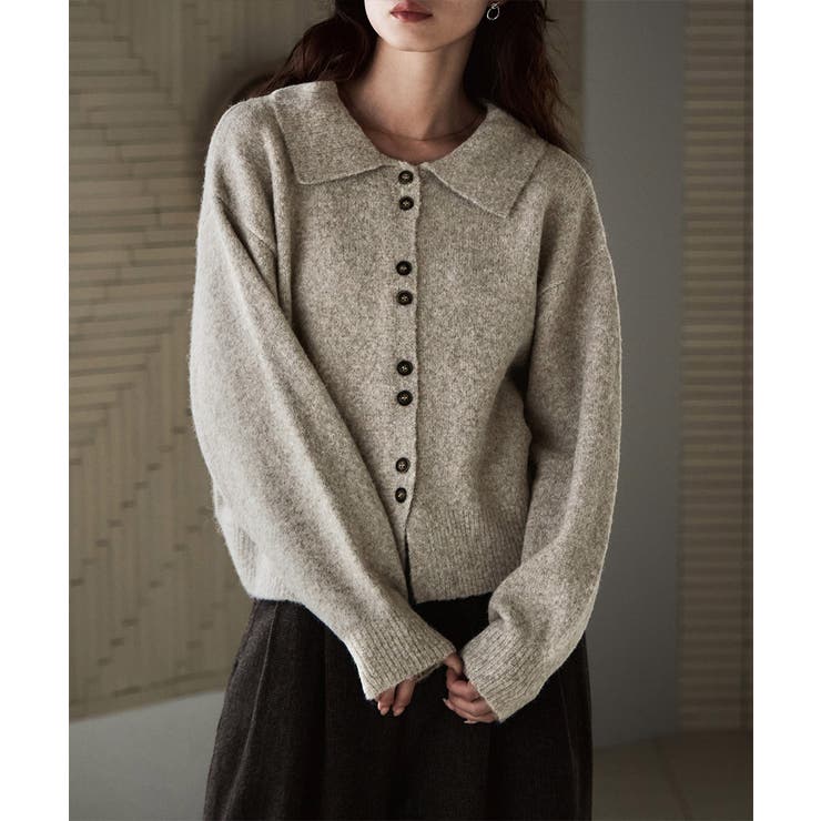 etoll エトル ポロ襟ショートニットカーディガン | Fashion Letter | 詳細画像3 